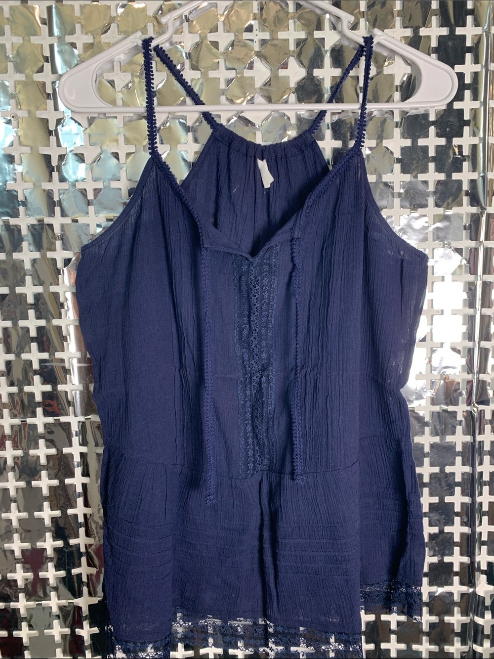 Old Navy Dark Navy Lace-Trim Camisole